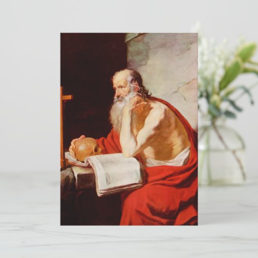 Saint Jerome Feestdagenkaart (Staand voorkant)