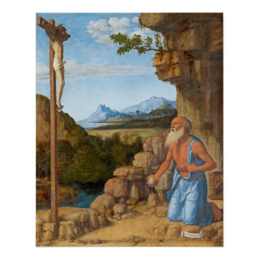 Saint Jerome in de Wilderness, c. 1500-05 Perfect Poster (Voorkant)