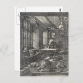 Saint Jerome in zijn studie door Albrecht Durer Briefkaart (Voorkant / Achterkant)