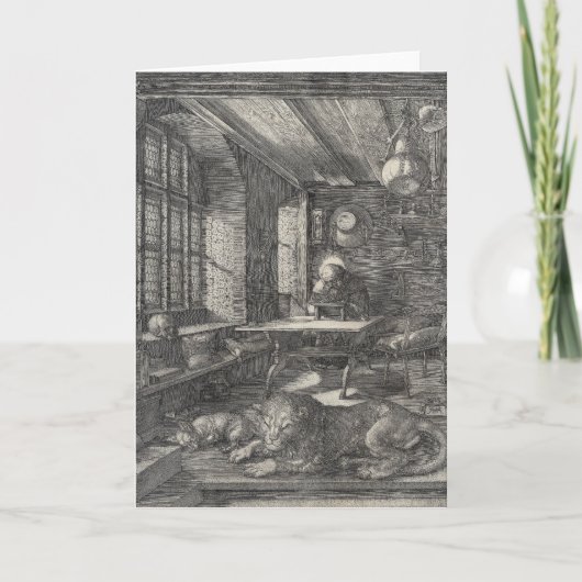 Saint Jerome in zijn studie door Albrecht Durer Kaart (Voorkant)