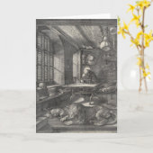 Saint Jerome in zijn studie door Albrecht Durer Kaart (Gele Bloem)
