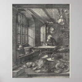 Saint Jerome in zijn studie door Albrecht Durer Poster