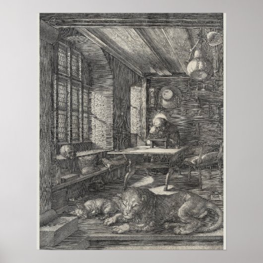 Saint Jerome in zijn studie door Albrecht Durer Poster (Voorkant)