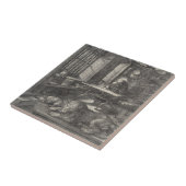 Saint Jerome in zijn studie door Albrecht Durer Tegeltje (Zijkant)