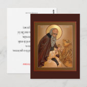Saint Jerome Prayer Card Briefkaart (Voorkant / Achterkant)