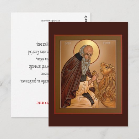 Saint Jerome Prayer Card Briefkaart (Voorkant / Achterkant)
