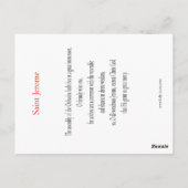Saint Jerome Prayer Card Briefkaart (Achterkant)