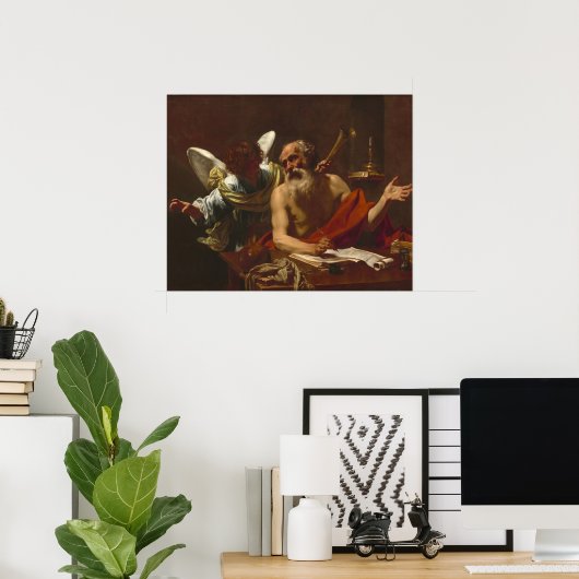 Saint Jerome - Simon Vouet Fine Art Poster (Thuiskantoor)