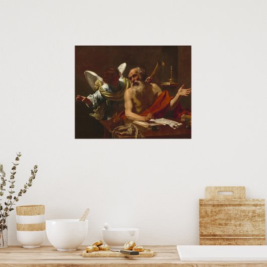 Saint Jerome - Simon Vouet Fine Art Poster (Keuken)