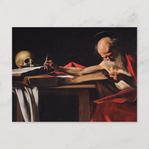 Saint Jerome Writing 1606 By Caravaggio Briefkaart