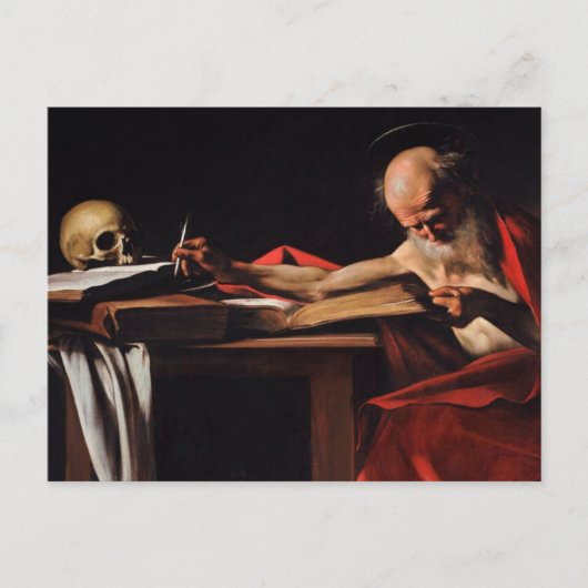 Saint Jerome Writing 1606 By Caravaggio Briefkaart (Voorkant)