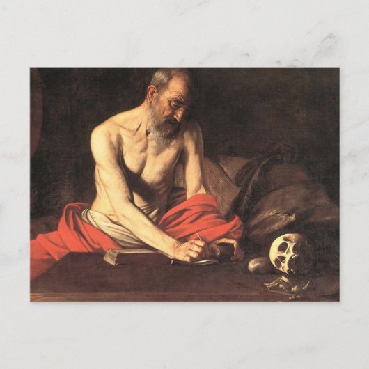 Saint Jerome Writing - Caravaggio Briefkaart (Voorkant)
