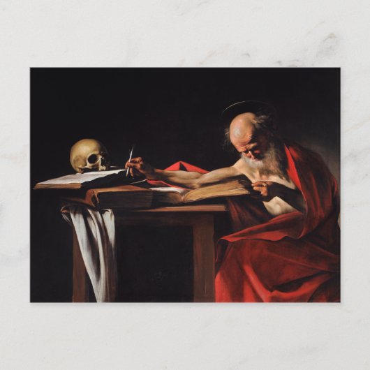 Saint Jerome Writing (door Caravaggio) Briefkaart (Voorkant)