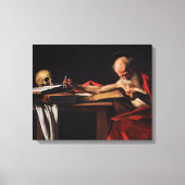 Saint Jerome Writing (door Caravaggio) Canvas Afdruk (Voorkant)