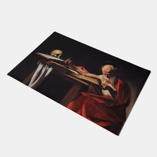 Saint Jerome Writing (door Caravaggio) Deurmat (Schuin)