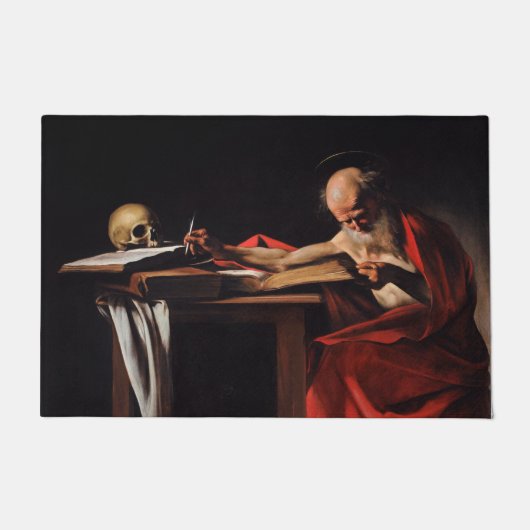 Saint Jerome Writing (door Caravaggio) Deurmat (Voorkant)