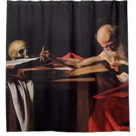 Saint Jerome Writing (door Caravaggio) Douchegordijn