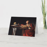 Saint Jerome Writing (door Caravaggio)