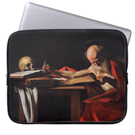 Saint Jerome Writing (door Caravaggio) Laptop Sleeve