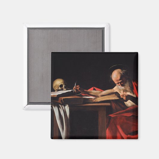 Saint Jerome Writing (door Caravaggio) Magneet (Voorkant / Achterkant)