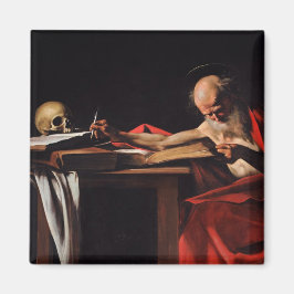 Saint Jerome Writing (door Caravaggio) Magneet