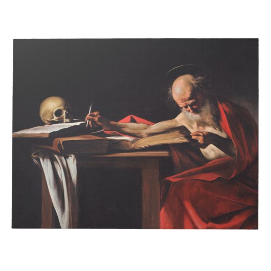 Saint Jerome Writing (door Caravaggio) Notitieblok (Voorkant)