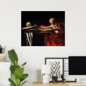 Saint Jerome Writing (door Caravaggio) Poster (Thuiskantoor)
