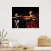Saint Jerome Writing (door Caravaggio) Poster (Keuken)