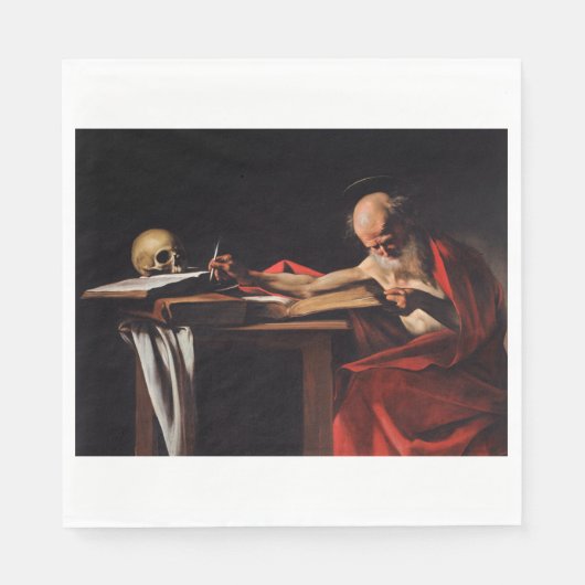 Saint Jerome Writing (door Caravaggio) Servet (Voorkant)