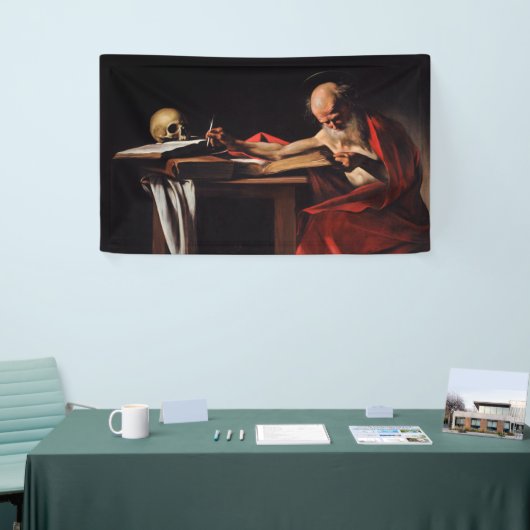 Saint Jerome Writing (door Caravaggio) Spandoek (Beurs)