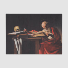 Saint Jerome Writing (door Caravaggio) Tissuepapier