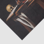 Saint Jerome Writing (door Caravaggio) Tissuepapier (Detail)