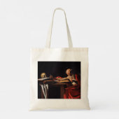 Saint Jerome Writing (door Caravaggio) Tote Bag (Achterkant)