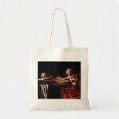 Saint Jerome Writing (door Caravaggio) Tote Bag (Voorkant)