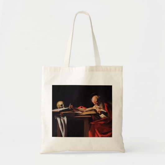 Saint Jerome Writing (door Caravaggio) Tote Bag (Voorkant)