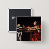 Saint Jerome Writing (door Caravaggio) Vierkante Button 5,1 Cm (Voorkant /achterkant)