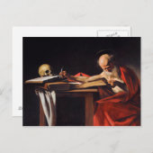 Saint Jerome Writing van Michelangelo Caravaggio Briefkaart (Voorkant / Achterkant)