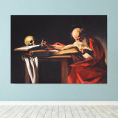 Saint Jerome Writing van Michelangelo Caravaggio Canvas Afdruk (Insitu (Houten vloer))