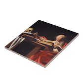 Saint Jerome Writing van Michelangelo Caravaggio Tegeltje (Zijkant)