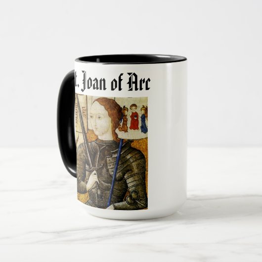 Saint Joan of Arc Cup/Sainte Jeanne d'Arc Coupe Mok (Voorkant links)