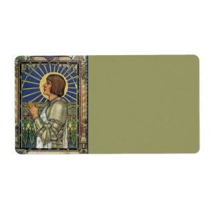 Saint Joan of Arc Glas in lood Afbeelding Etiket