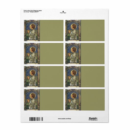 Saint Joan of Arc Glas in lood Afbeelding Etiket (Full Sheet)
