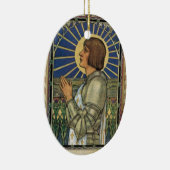 Saint Joan of Arc Glas in lood Afbeelding Keramisch Ornament (Rechts)