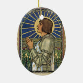 Saint Joan of Arc Glas in lood Afbeelding Keramisch Ornament (Achterkant)