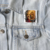 Saint Joan of Arc Pin Vierkante Button 5,1 Cm (In situ)