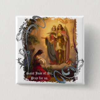 Saint Joan of Arc Pin Vierkante Button 5,1 Cm