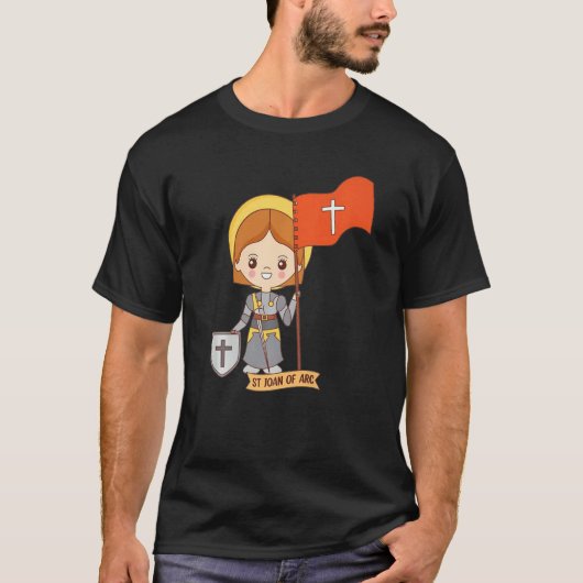 Saint Joan of Arc Shield Frans Saint Cath T-shirt (Voorkant)