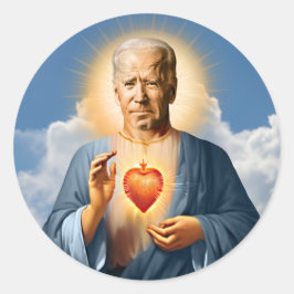 Saint Joe Biden gebedskaars Ronde Sticker