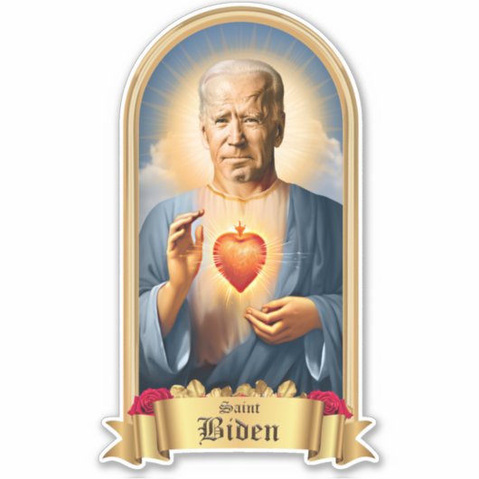 Saint Joe Biden gebedskaars Sticker (Voorkant)