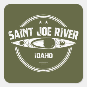 Saint Joe River Idaho Kayaking Vierkante Sticker